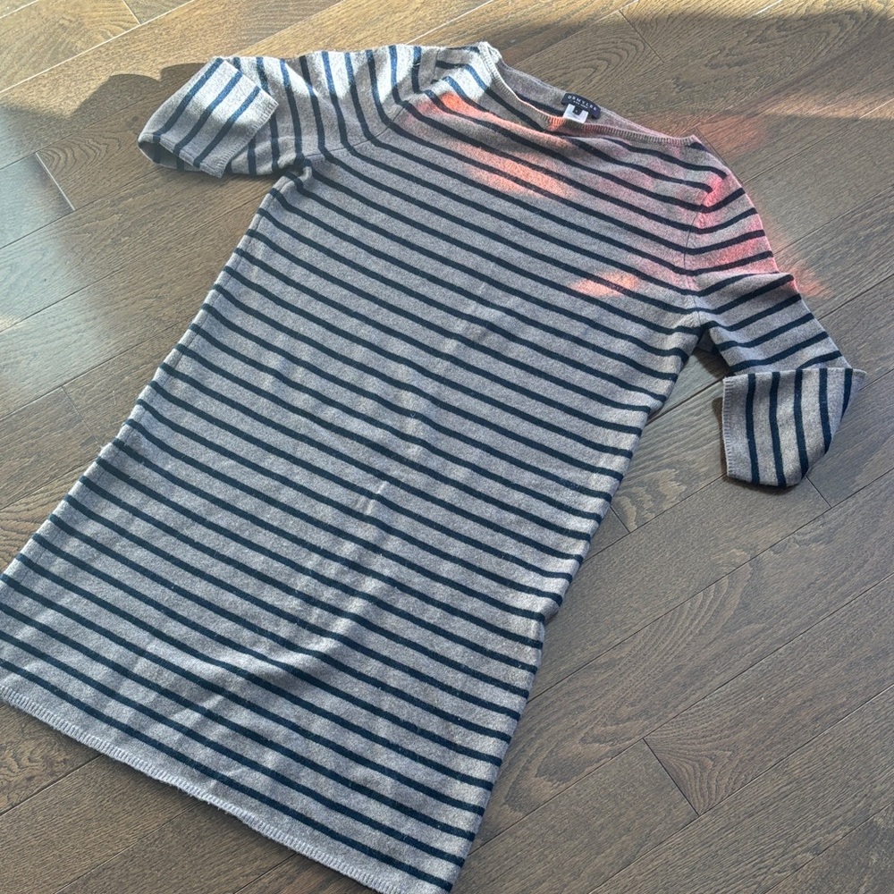 100% Cashmere Striped Brown and Blue Swester Dress